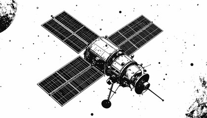 Space Station with Solar Panels Orbiting. © muh ikhsan muliadi