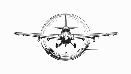 Vintage Airplane Flying Solo Overhead View. © muh ikhsan muliadi