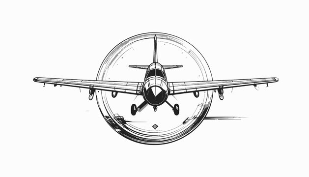 Vintage Airplane Flying Solo Overhead View.