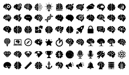 Obraz premium brain, concept, icon, ai, intelligence, neural, technology, innovation, thinking, memory, learning, creativity, psychology, medical, digital, analytics, circuit, network, communication, research, educ