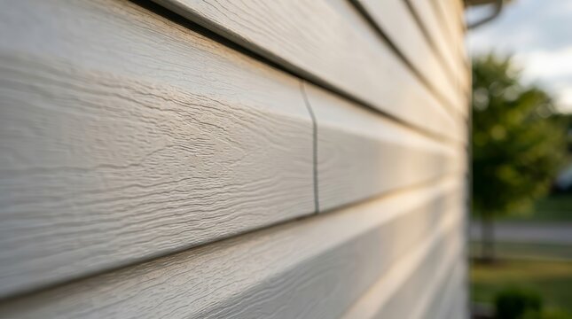Horizontal vinyl siding panels being installed for home exterior repair and renovation.