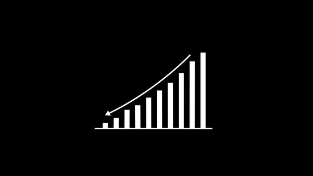 Abstract Business graph icon animation. loss graph direction or damage graph. Animated down graph icon.