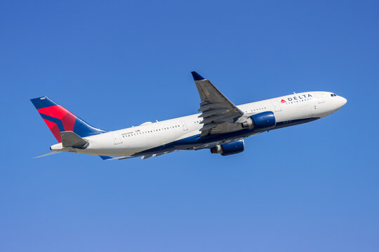 Delta Air Lines Airbus A330-200 airplane at Frankfurt airport in Germany