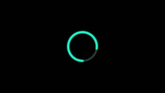 Animated circle loading bar icon. Circle processing or buffering icon animation.