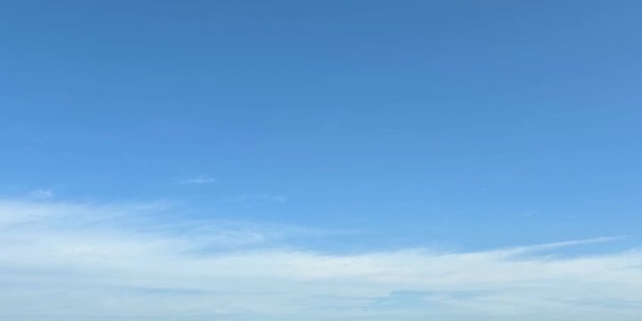 Cloudscape, Timelapse of Clear Blue Sky with Soft Hazy Clouds on Horizon for Minimal Background Design