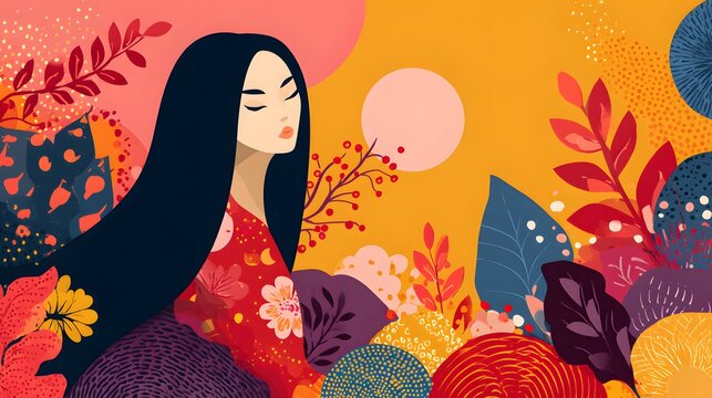 abstract asian american and pacific islander heritage month background colorful aapi celebration
