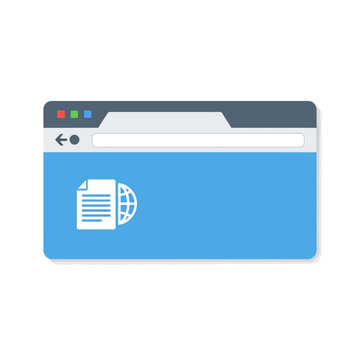Web browser window with document and globe icon