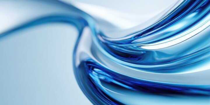 Abstract Blue Swirls of Light and Fluid Motion.