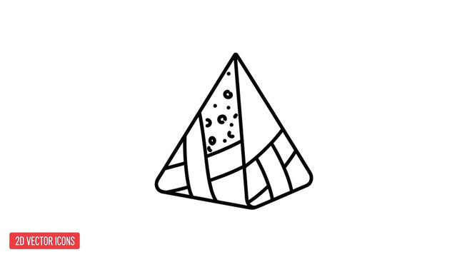 Abstract Geometric Pyramid Shape with Patterned Sections