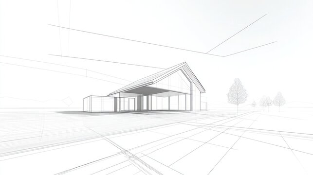 Architectural blueprint of a modern house