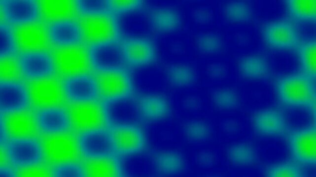 Abstract pixel gradient background transition from vibrant green to deep blue mosaic pattern