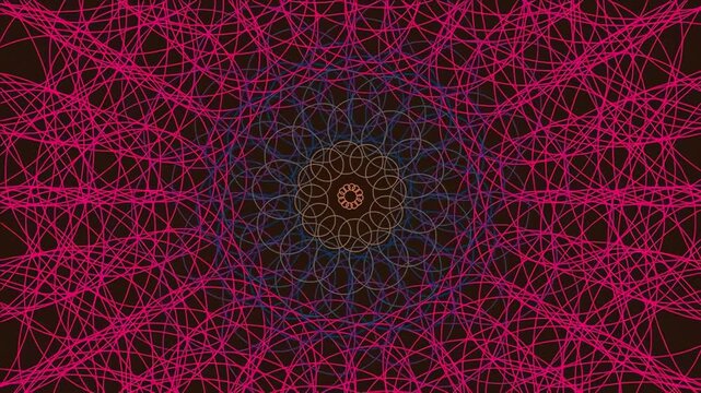 Abstract fractal geometric mandala background with vibrant cosmic energy lines