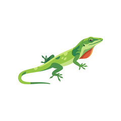 Fototapeta premium The Image Is A Digital Illustration Of A Green Lizard The Lizard Is Facing