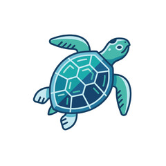 Obraz premium The Image Is A Digital Illustration Of A Sea Turtle The Turtle Is Shown In