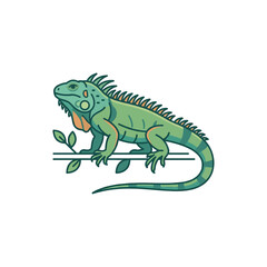 Fototapeta premium The Image Is A Digital Illustration Of A Green Iguana The Iguana Is