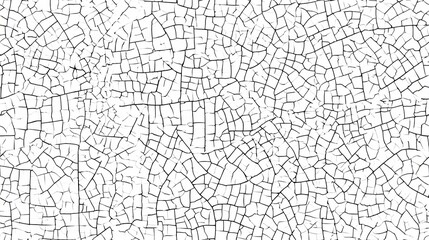 Obraz premium Crazing lines creating crackled ceramic glaze seamless texture. Dark network of fissures spreading across a stark white ceramic surface