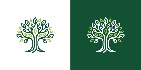Creative illustration of abstract and simple tree logo design. © udumbara