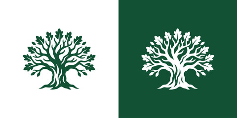 Creative illustration of abstract and simple tree logo design. © udumbara