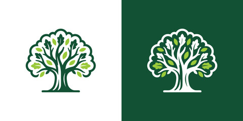 Creative illustration of abstract and simple tree logo design. © udumbara