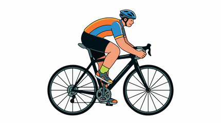 Obraz premium Man riding bicycle on road bike.