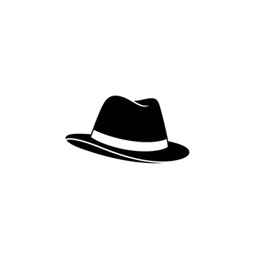 Black and white fedora hat isolated