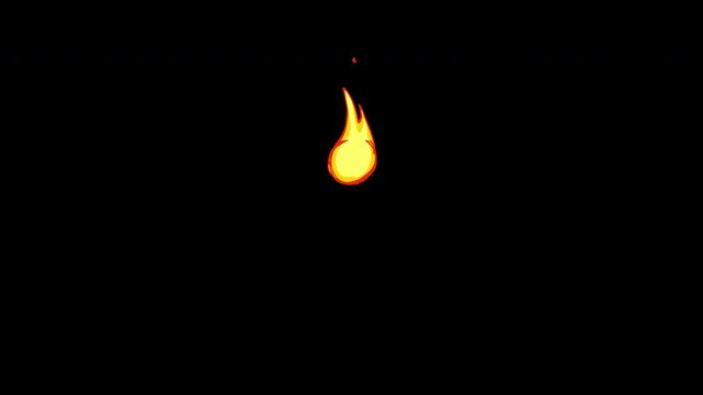 Cartoon Fire Orbs, Magical Flame Attack, Alpha channel