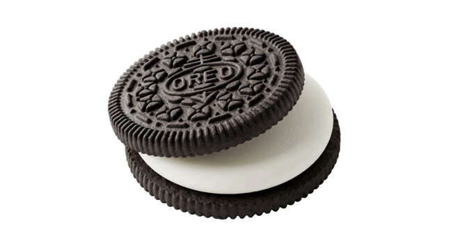 Minimal black silhouette icon, simple flat vector, bold black shape, no, no shading oreo cookie on a, flat icon style