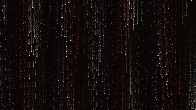 Futuristic abstract digital glitch lines moving vertically on dark background