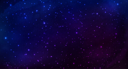 Deep purple night sky filled with twinkling stars and a galactic nebula illustration ©  SABBIR 