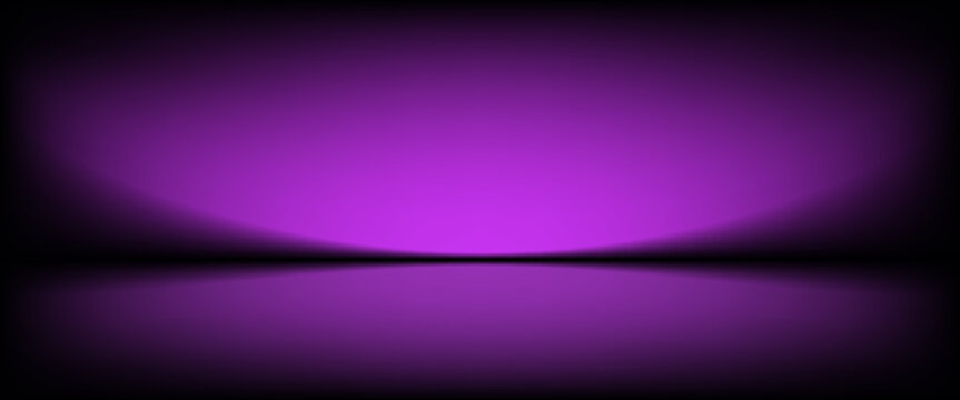 Abstract gradient podium background. Violet, purple and lilac empty 3d studio backdrop. Clean scene for product presentation mockup template. Vector illustration.