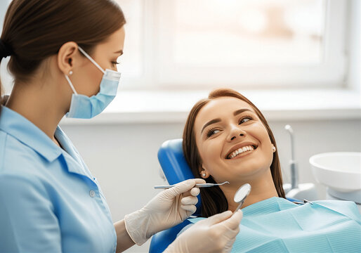 Paciente recibiendo tratamiento dental en cl&iacute;nica moderna