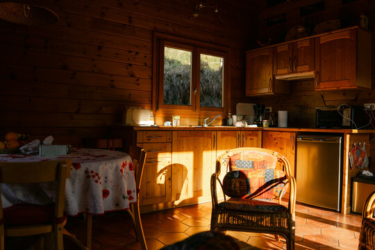 morning light in kitchen in vacation rental