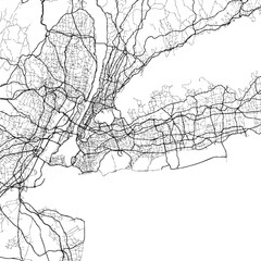 Obraz premium Long Island New York in the United States of America. map illustration shows roads and streets of a city area with various routes.