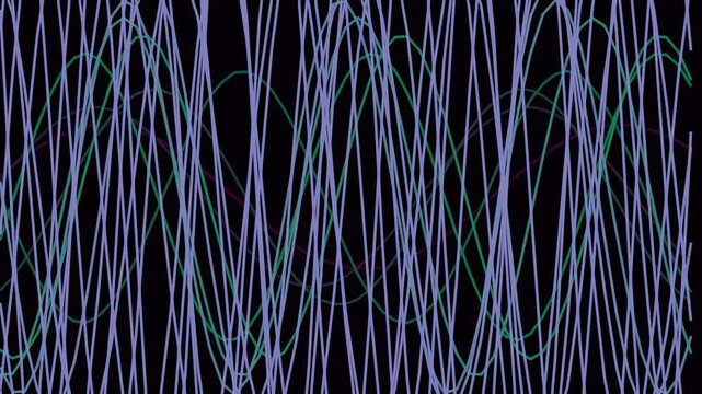 Abstract digital lines forming mesmerizing patterns against black background