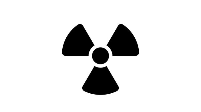 Nuclear radiation warning symbol icon.