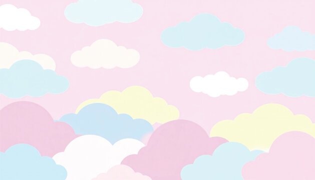 Colorful clouds in pastel shades.