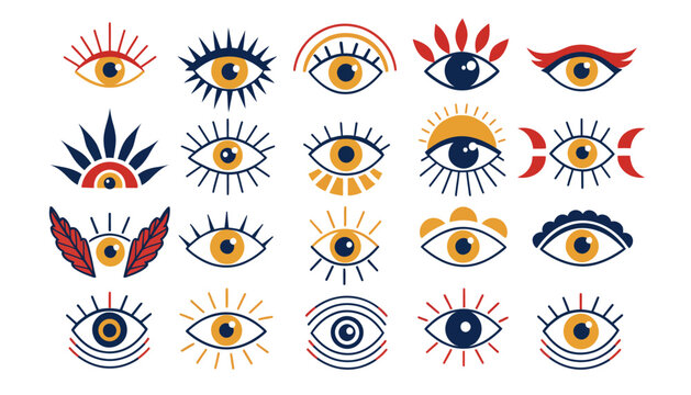 Evil Eye Symbols Collection: Protection, Mysticism, and Good Luck Icons