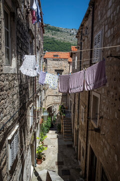 Washing drying on line in the Old Town, Dubrovnik, Croatia