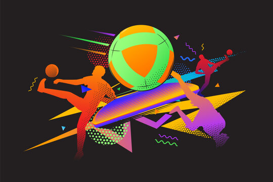 Abstract teqball banner . sport concept