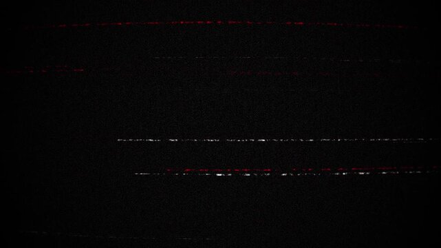 Dark VHS glitch texture with red horizontal noise lines and subtle static grain