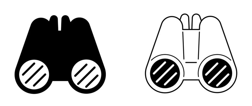 Ilustraci&oacute;n de prism&aacute;ticos. Vector con estilo minimalista en blanco y negro. Icono de seguridad para logotipo, folleto, app, sitio web y otros.