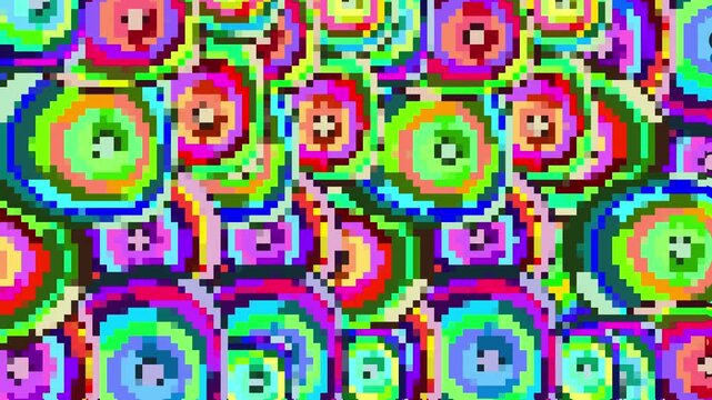 Colorful Pixel Abstract Loop Background | Seamless Retro Animation