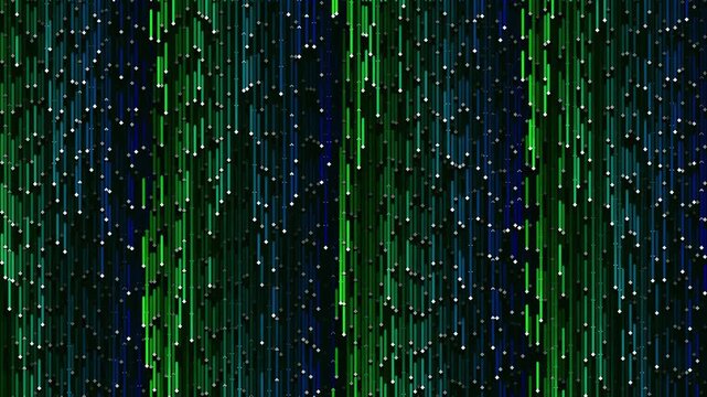 Glowing abstract green digital data streams background technology futuristic energy flow