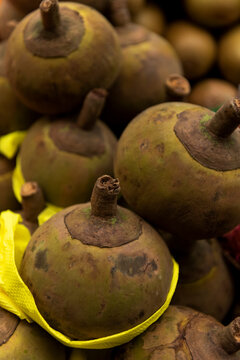 Sapota fruit or Manilkara zapota, sapodilla, sapote, chicozapote, chico or soapapple