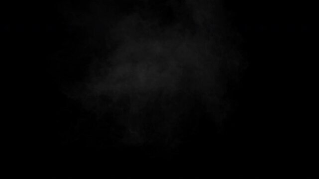 Dynamic smoke explosion burst on alpha channel. Fast smoke puff blast isolated. Rapid steam explosion puff