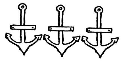 Cartoon Anchor Doodle Set – Simple Line Art Nautical Symbol Collection © Muhammad Usman