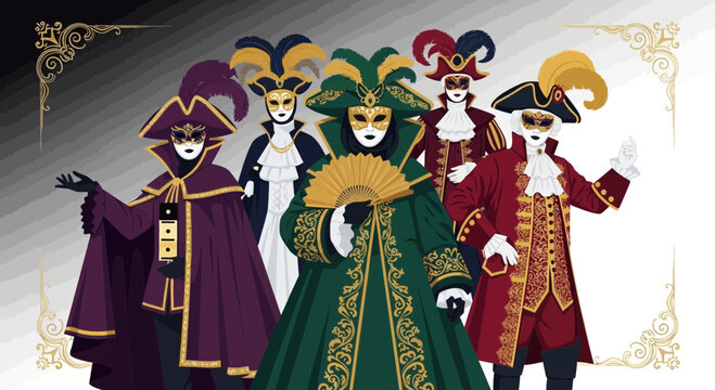 People wearing colorful jester costumes 2.