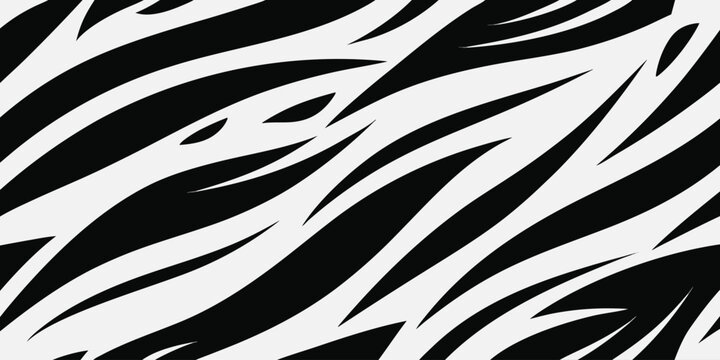 Sharp tiger stripe seamless pattern with high contrast black and white animal print