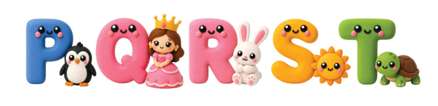 Cute Clay Alphabet P to T Pack for Kids Learning