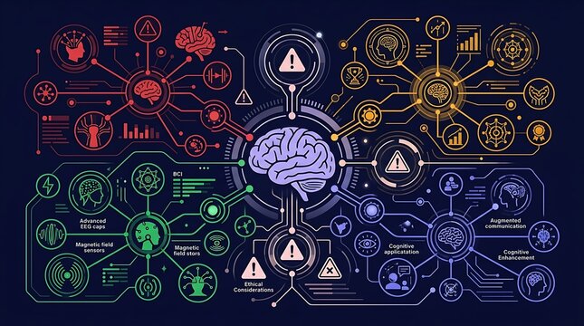Neural network showing brain computer interface and ethical tech
